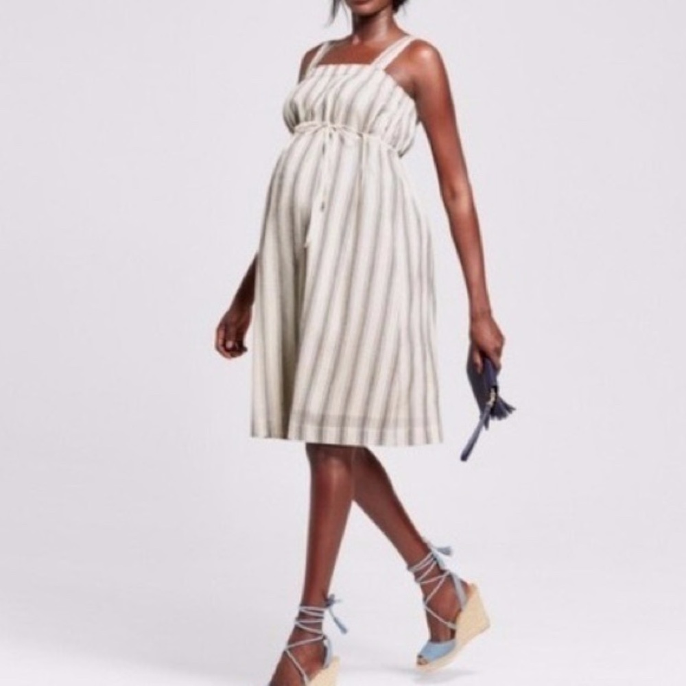 Liz Lange Maternity XS Cream & Navy Dress